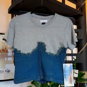 Denim corset T-shirt